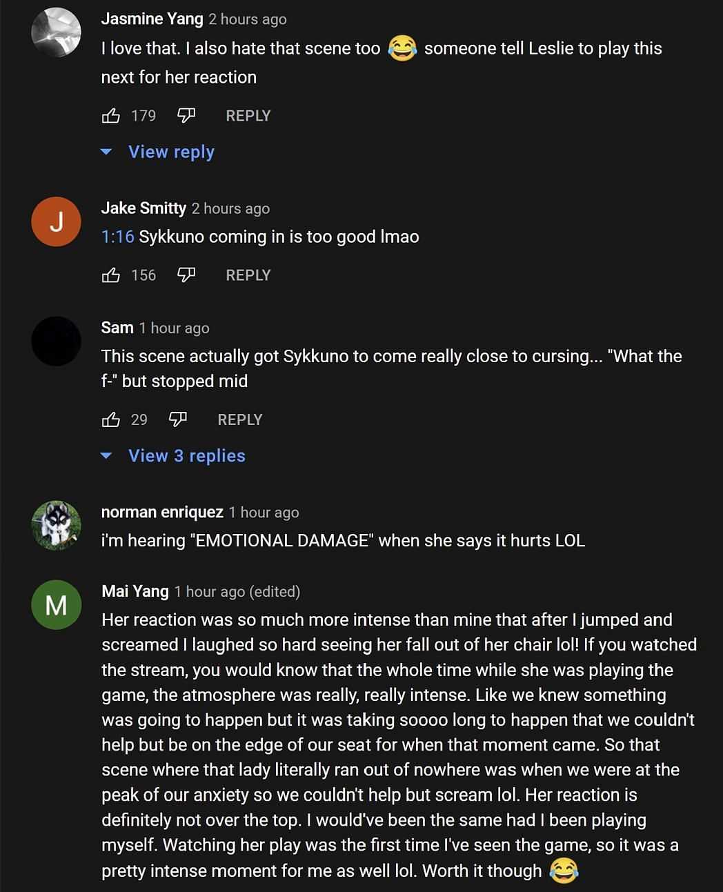 Fans talking about the streamer getting jump scared (Image via Offline Funny/YouTube)