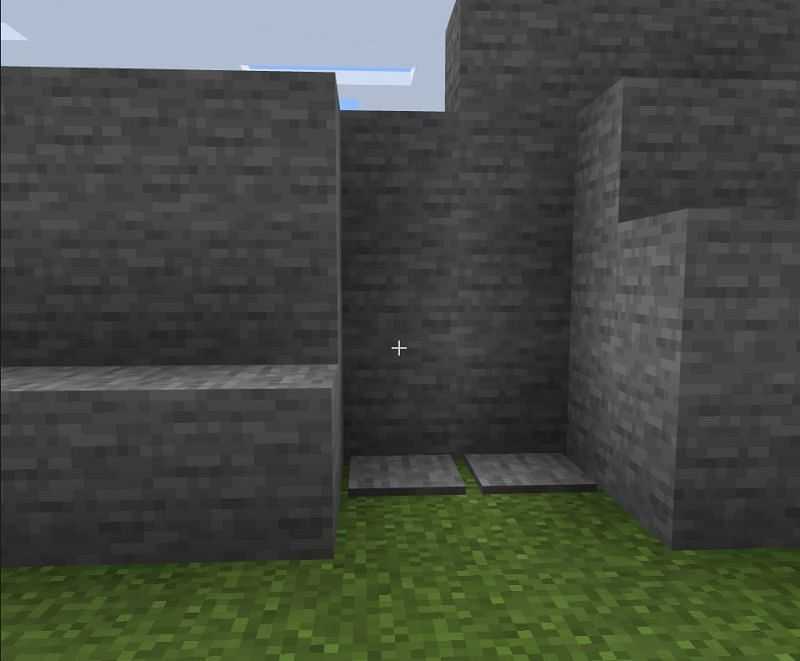 Размещение каменных блоков, чтобы сделать секретную дверь Minecraft