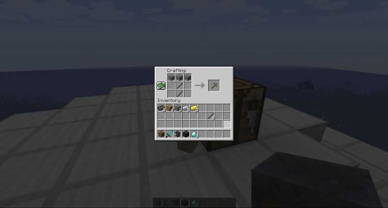 Recipe to craft Stone pickaxe in Minecraft