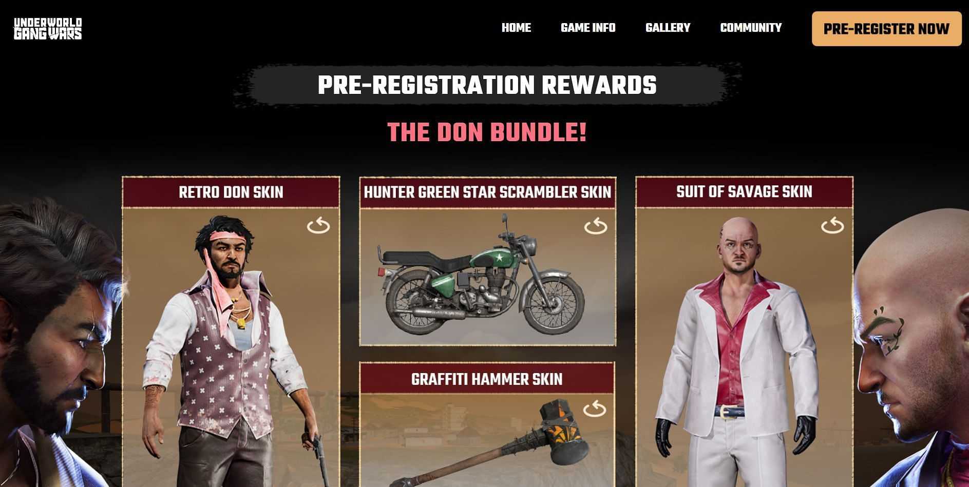 Pre-registration rewards for UGW (Image via Mayhem Studios)