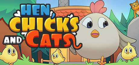 HEN, CHICKS AND CATS