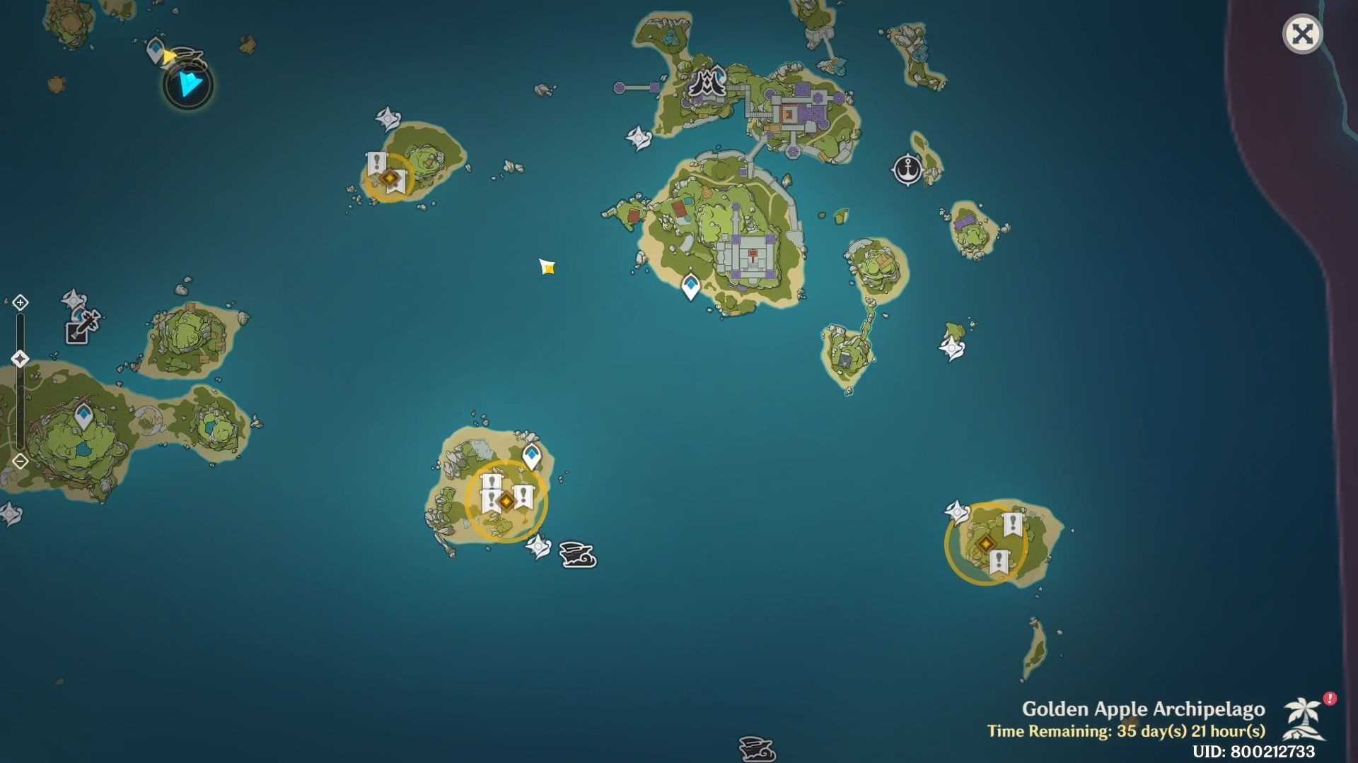 All Crystalline Cores location in Golden Apple Archipelago (Image via HoYoverse)