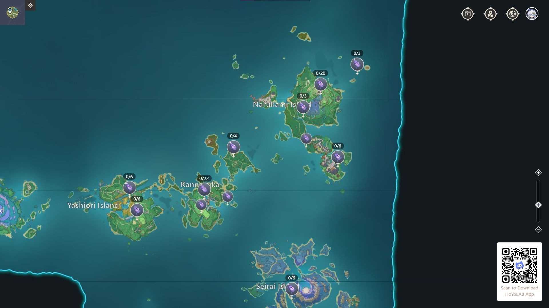 The official map shows Onikabuto locations (Image via Hoyoverse)