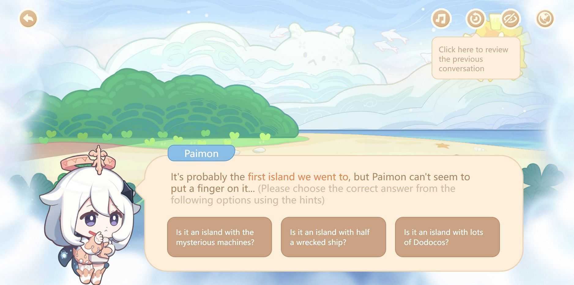 The first question on Day 1 (Image via HoYoverse)