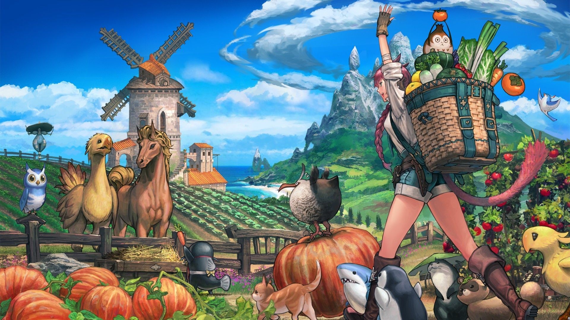 Official artwork for Final Fantasy XIV&#039;s Island Sanctuary update (Image via Square Enix)