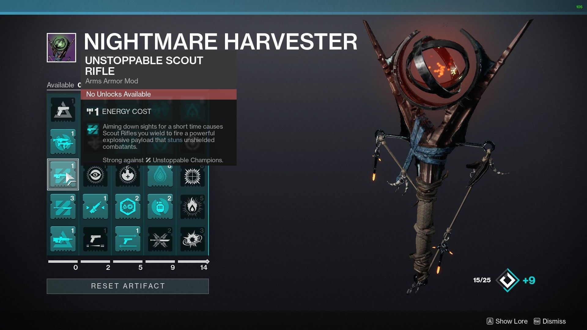 Nightmare Harvester artifact in Season 17 (Image via Destiny 2)