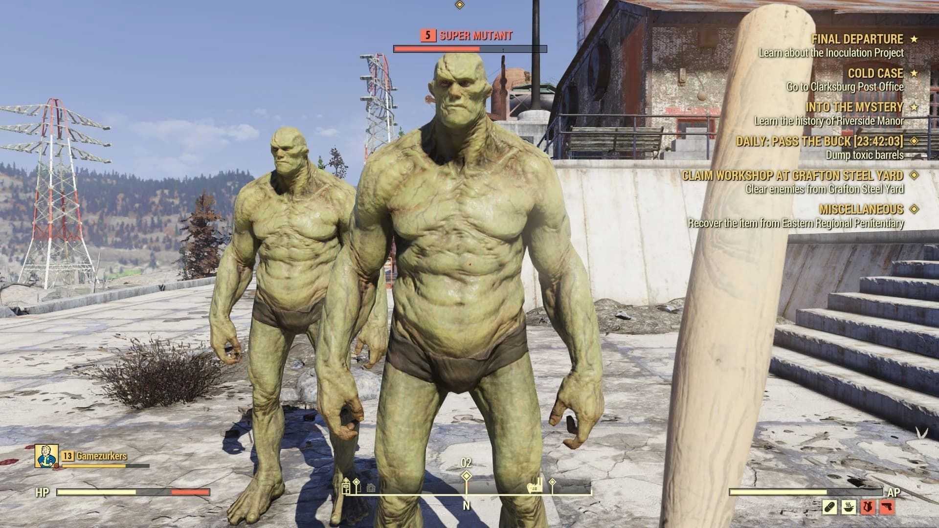 There are a large number of Super Mutants roaming around Appalachia in Fallout 76 (Image via Bethesda)
