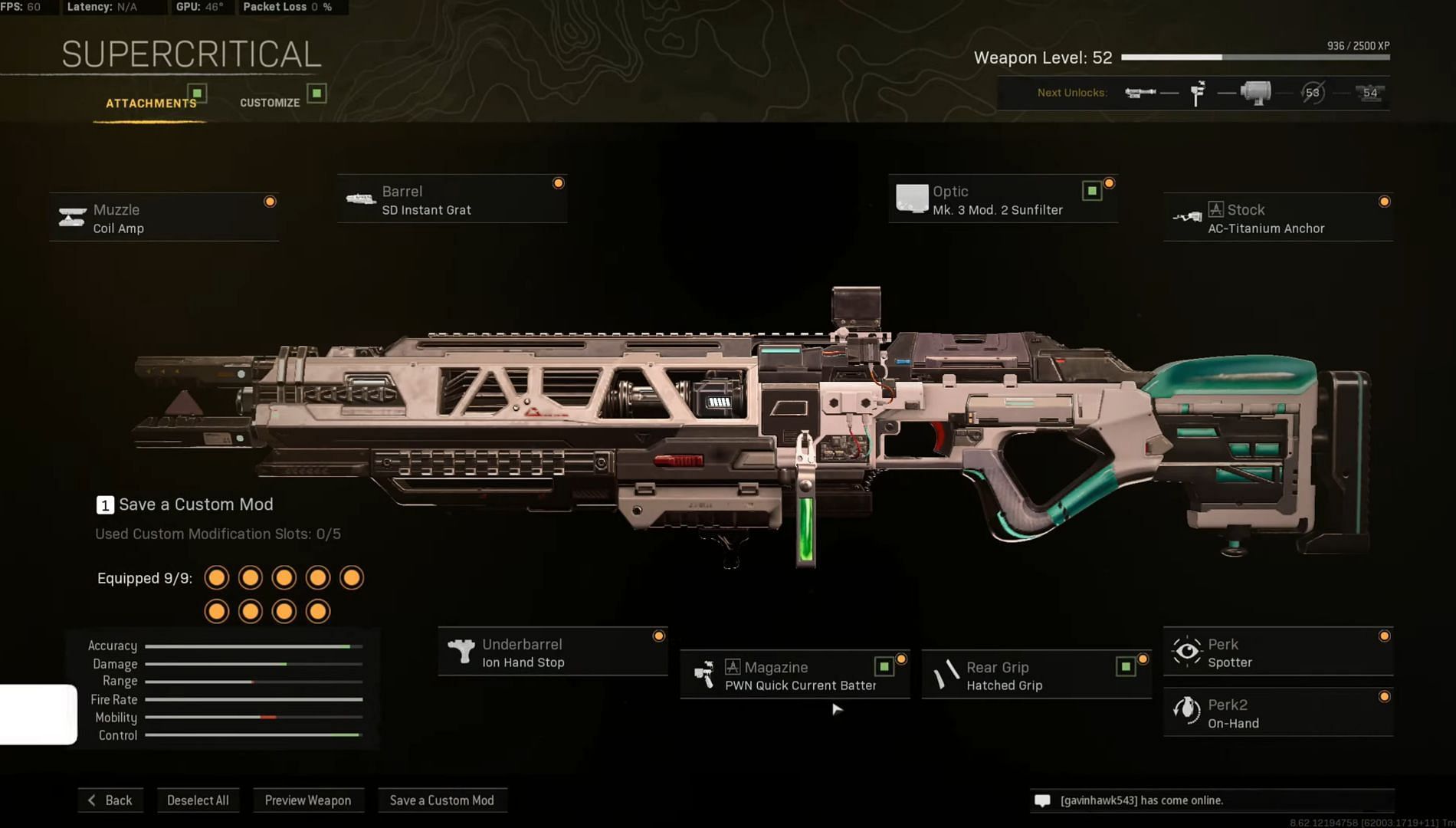 Call of Duty Warzone Season 5 EX1 energy rifle loadout (Image via YouTube/Metaphor)
